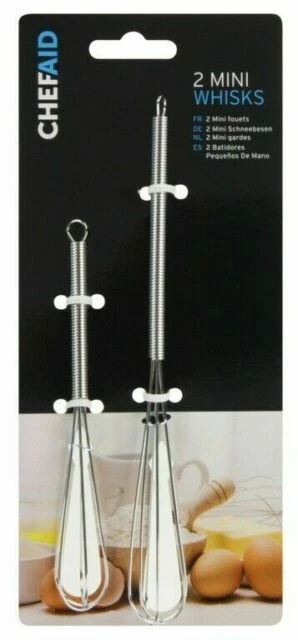Chef Aid Stainless Steel Mini Whisks - Pack of 2