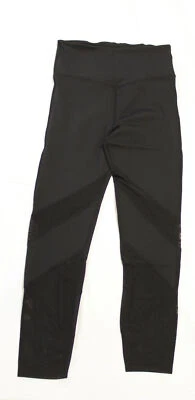 Leggings Justfab Active para mujer con forma y malla esculpida bloqueados 7/8 DG4 negros pequeños  Foto 1 de 4