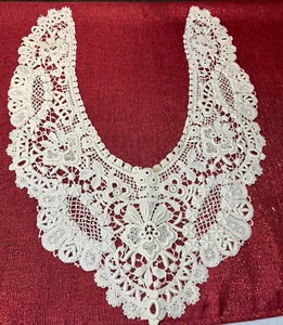 Collar grande vintage antiguo de ganchillo a mano - Imagen 1 de 6