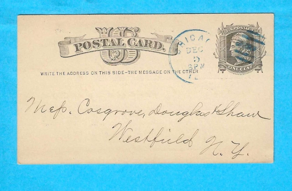 CHICAGO, ILLINOIS UX-5 ADVERTISING POSTAL CARD - MESSINGER PAPER & TWINE - E59 - Image 1 of 1