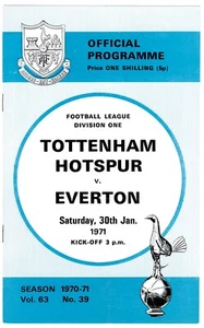 TOTTENHAM v EVERTON 1970/71 First Division Programme - Picture 1 of 1