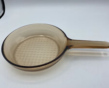 Corning Ware Visions 7 Inch Waffle Bottom Frying Pan Skillet Amber Glass France