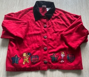 Vintage Winnie The Pooh Disney Katalog Damen Jacke Knöpfe Applikation Wollmischung M - Bild 1 von 14