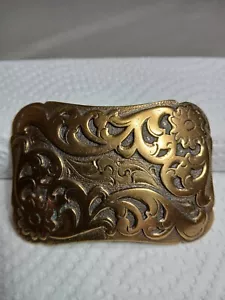 1 hebilla de cinturón de latón de 3" con diseño de desplazamiento floral - Imagen 1 de 2