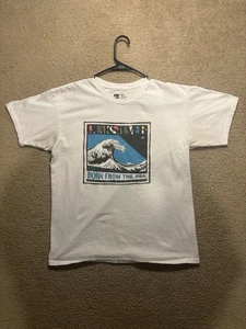 Quiksilver Wave T-Shirt Mens Large White Surf Graphic Tee Born From The Sea - Picture 1 of 6