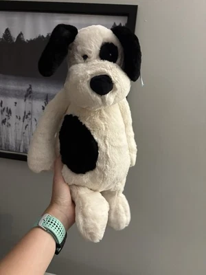Jellycat Large Black and Cream Bashful Puppy BNWT HTF - Image 1 of 4