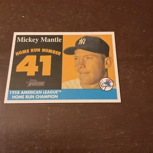 Tarjeta Topps Heritage 2007 número de jonrón #41 de los Yankees de Nueva York Great Mickey Mantle - Imagen 1 de 6