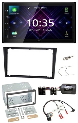 JVC DAB 2DIN Lenkrad Bluetooth USB Autoradio für Opel Corsa C Vectra C charcoal - Bild 1 von 4