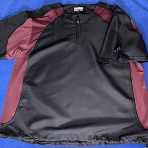 Camisa Pullover de Béisbol Boombah 1/4 Cremallera Manga Corta Para Hombres XL Granate Negro Jaula - Imagen 1 de 6