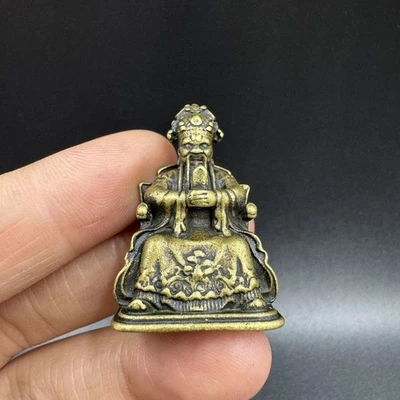 Antiguo Buda Chino Cobre Cuatro Mares Rey Dragón Llevando Foto 1 de 4