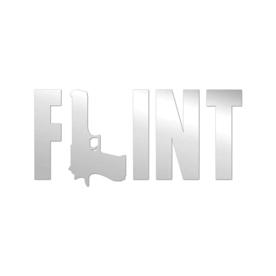 Flint Sticker Die Cut Chrome Mirror Gold Silver Oil Slick Rainbow - Image 1 of 1