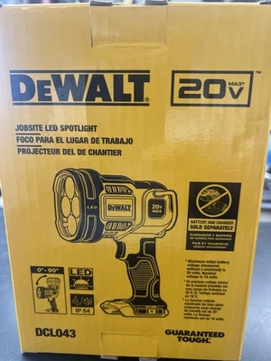 New in Box! DeWalt DCL043 20V Max Cordless LED Jobsite Spotlight - Image 1 of 2