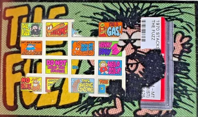 Stacks of Stickers TOPPS 1970 THE FUZZ 1/1 NM-MINT 8(OC) - Vintage garno PSA - Image 1 of 4