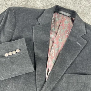 Lauren Ralph Lauren Black Corduroy Mens Blazer Sport Coat Suit Jacket Sz 42R - Picture 1 of 20
