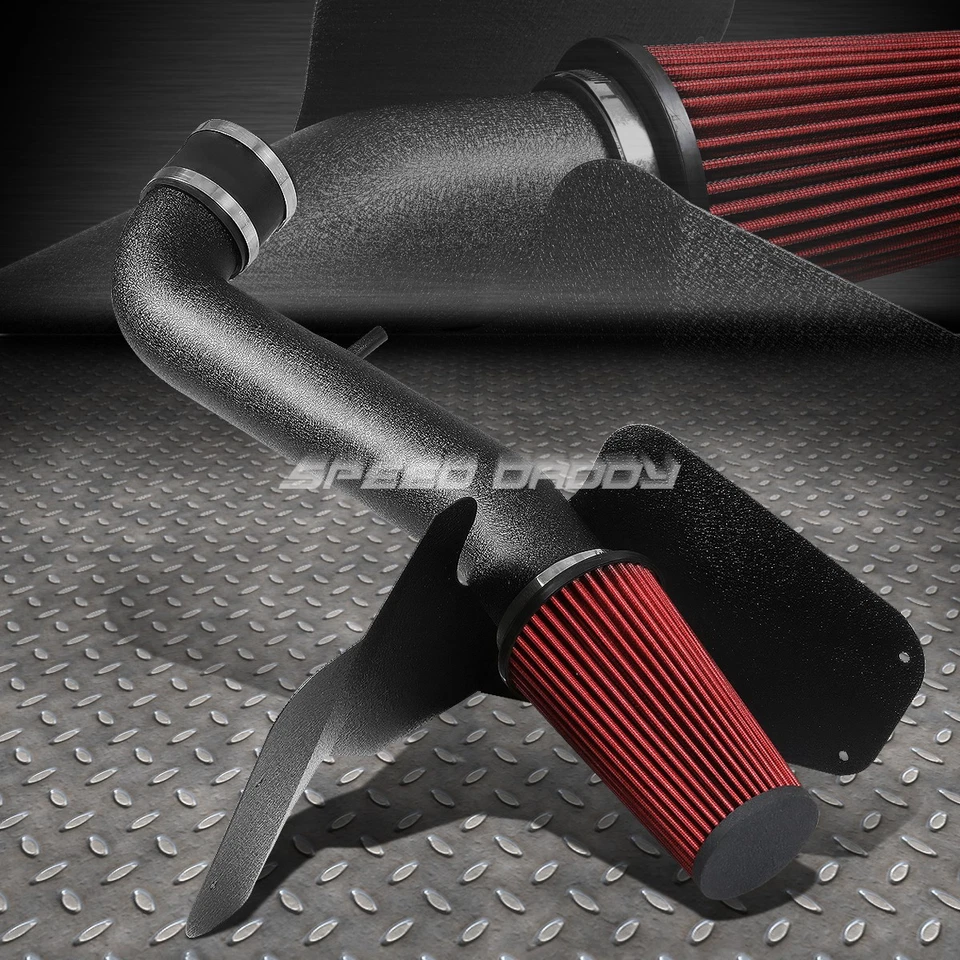 适用于 99-04 JEEP GRAND CHEROKEE V8 WRINKLE FINISH ALUMINUM AIR INTAKE+HEAT SHIELD — 第 1/4 张图片