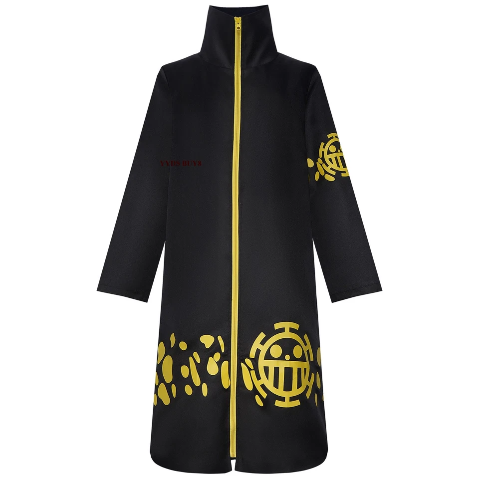 Hot Anime OP Trafalgar D. Water Law Cosplay Robe Coat Carnival Party Show Suit - Image 1 of 4