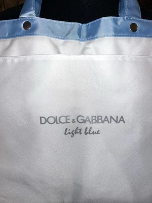NUEVO Bolso de Mano Dolce & Gabbana Grande Azul Claro Blanco con Azul 19”X 14” Foto 1 de 4