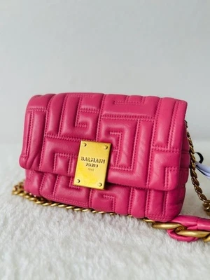 Bolso de Hombro BALMAIN 1945 Suave Mini Acolchado Cuero Nuevo con Etiquetas $1695 Foto 1 de 4