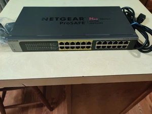 Netgear JGS524PE ProSAFE Plus 24-Port Gigabit Switch w 12 PoE Ports Rack Ears Pw - Picture 1 of 1