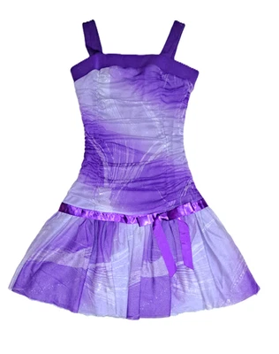 Girls vtg AMY BYER purple stretch party dress 7 ruched sparkle y2k tulle tutu - Image 1 of 4