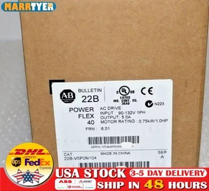 New Sealed AB 22B-V5P0N104 Allen-Bradley PowerFlex 40- 0.75 kW (1 HP) AC Drive - Picture 1 of 2