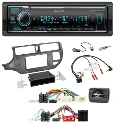Kenwood Bluetooth Lenkrad DAB USB Autoradio für Kia Rio UB 2011-2015 anthrazit - Bild 1 von 4
