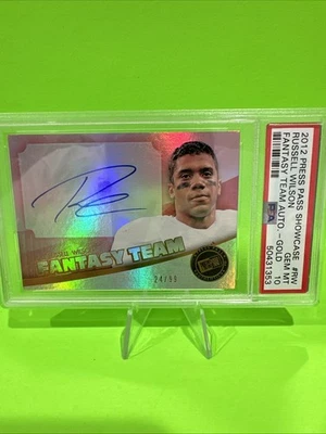 2012 Press Pass Showcase Russell Wilson Rookie 24/99 FT-RW Gem Mt Gold Auto - Image 1 of 3