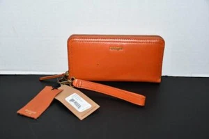 Billetera de cuero Margot Anna con cremallera en naranja quemado #M0067ZIPOR NUEVA CON ETIQUETAS - Imagen 1 de 4