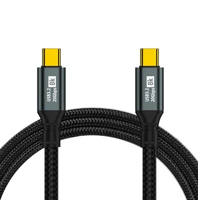 USB 3.2 Type C TO USB C Fast Charging Quick charger Cable 5A 100W Power 20Gbps - Image 1 of 4
