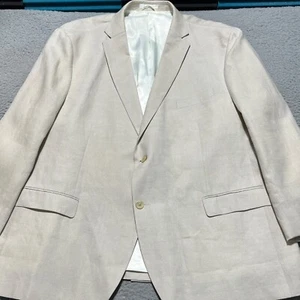 Lauren Ralph Lauren Linen Blazer Mens Creame Black Label Single Breasted Vintage - Picture 1 of 14