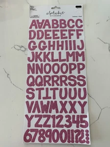 The Paper Studio Alphabet Stickers Pink Glitter Uppercase & Numbers Cardstock - Picture 1 of 6
