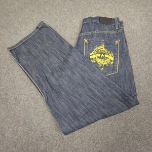 Sean John Jeans Mens 32 Blue Denim Hamilton Straight Cotton Zip Y2K Size 32x30 - Picture 1 of 11