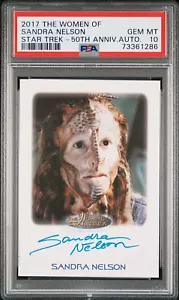 2017 WOMEN OF STAR TREK AUTOGRAPH AUTO SANDRA NELSON AKA MARAYNA LOW POP PSA 10 - Picture 1 of 2