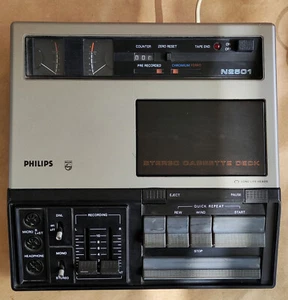 Vintage Rare Philips Stereo Cassette Deck N2501 Player, Made in Austria - Picture 1 of 12