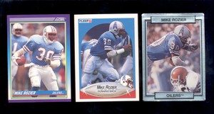 1990 Fleer Score Action Packed MIKE ROZIER Houston Oilers 3-Card
