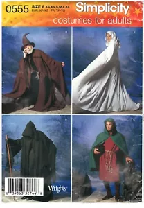 2009 Simplicity 0555 Unisex Costumes Cape Tunic Hat size A XS-XL sewing pattern - Picture 1 of 3