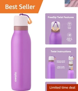 Leak-Proof 18oz FreeSip Stainless Steel Water Bottle - Ideal for Sports & Travel - Picture 1 of 8