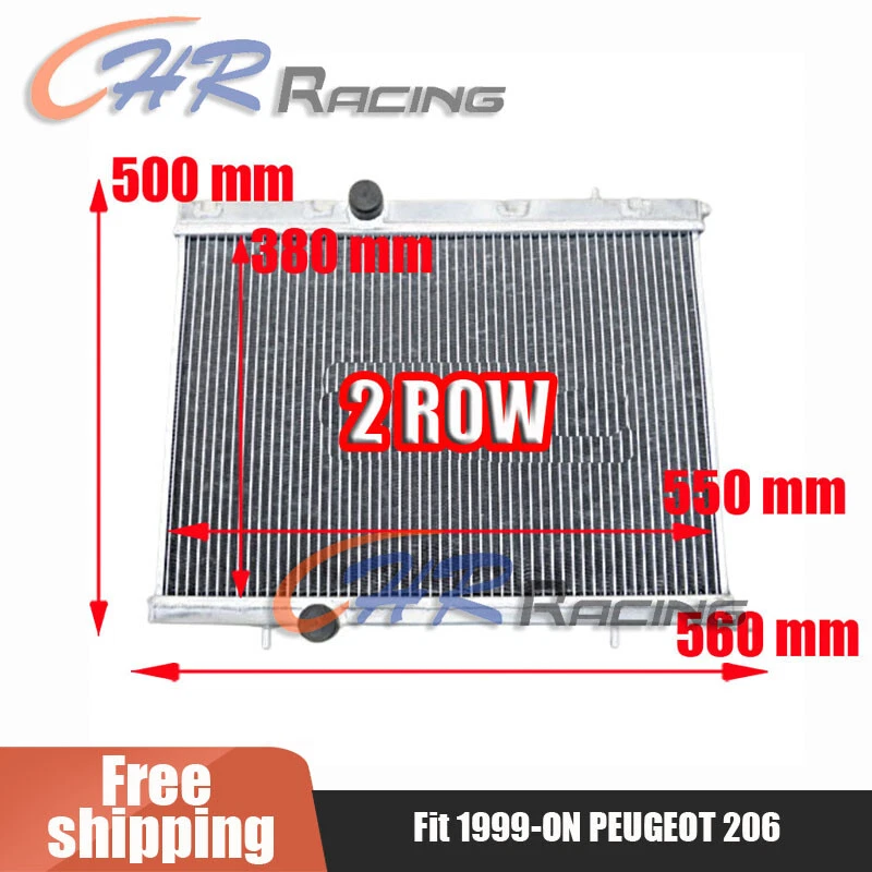 FOR PEUGEOT 206 Aluminum Alloy Radiator 1999-2008 99 00 01 02 03 04 05 06 07 08 - Image 1 of 4