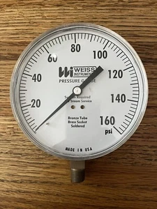 Weiss Instruments Industrial Pressure Gauge 4CTS-1-160-4L-PO 1/4" NPT LM 160 PSI - Picture 1 of 1