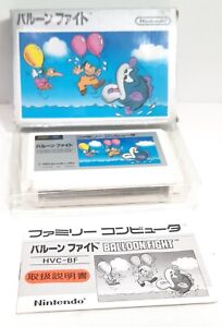 NES Balloon Fight Nintendo Famicom Action Game W/ Box Instruction Tested NTSC-J