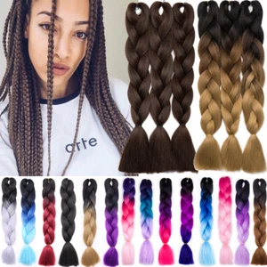 Jumbo Hair Extensions Long Ombre Braiding Hair Expression Braids AS human Hair - Picture 1 of 57