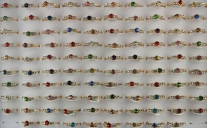 Mixed Lots 35pcs Filled Rhinestone Fashion Cute Lady's Rings Wholesale Ring - Picture 1 of 10