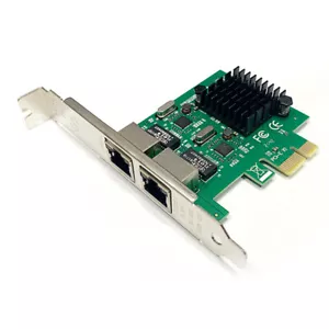 PCI-E x1 to 2 Ports Gigabit Network Card 1000M LAN Ethernet NIC RTL8111F Chip - Picture 1 of 6
