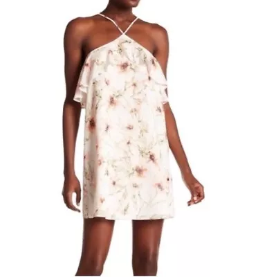 $325 Nuevo con Etiquetas Vestido Haute Hippie The Ashbury Halter Sin Mangas Forrado Floral Talla Med Foto 1 de 4