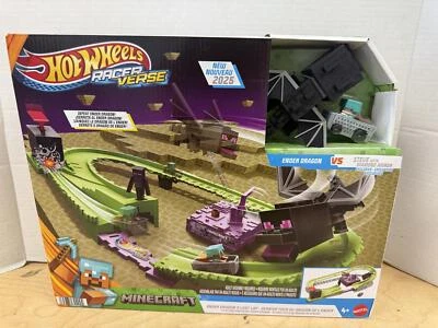 Hot Wheels RacerVerse Minecraft Playset & Die-Cast Diamond Armor Steve | Sealed - Image 1 of 4