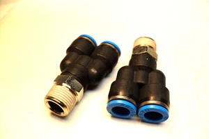 QTY 2 - 153145 FESTO - Push-in Y-fitting  QSY-3/8-10  - USA SELLER - NEW - Picture 1 of 4