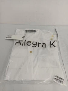 ALLEGRA K WOMEN'S TURN DOWN COLLAR BUTTON UP LACE DECOR LONG SLEEVE SHIRT- SMALL - Picture 1 of 2