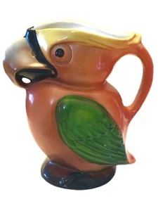 Vtg Tiki Decor Parrot Bird 4.5 inch Pitcher Creamer Porcelain Germany Bar Beer - Picture 1 of 6