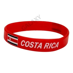 Costa Rica Bracelet / Costa Rica Flag Silicone Rubber Bracelet - Picture 1 of 2