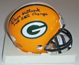 Mini casco firmado por Dave Hathcock de PACKERS con SB I Champs certificado de autenticidad JSA AUTO autografiado - Imagen 1 de 2